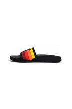 Classic AVIATOR NATION LOGO RAINBOW 4 STRIPE SLIDES - BLACK