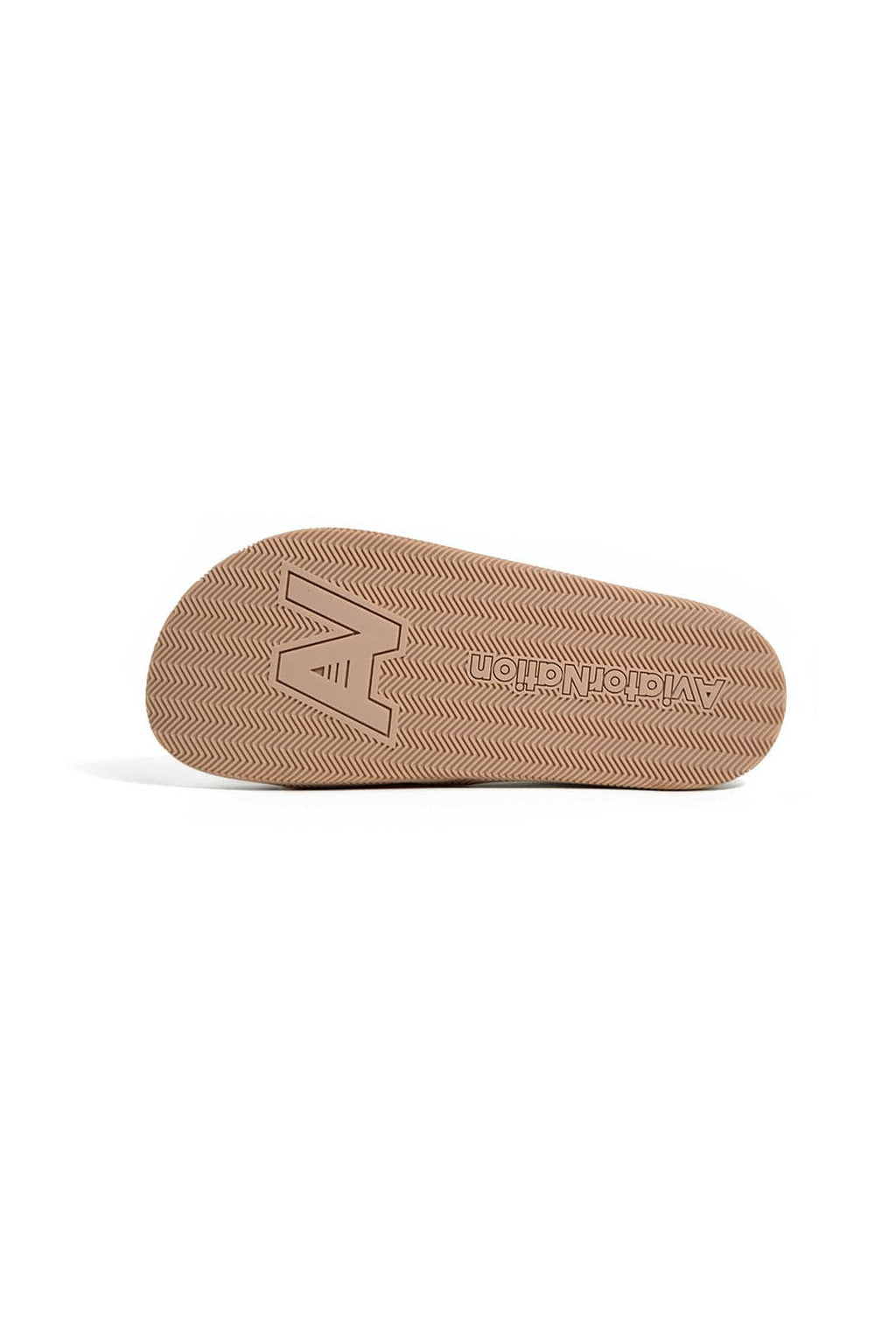 Classic AVIATOR NATION LOGO RAINBOW 4 STRIPE SLIDES - VINTAGE WHITE