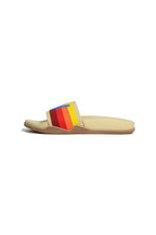 Classic AVIATOR NATION LOGO RAINBOW 4 STRIPE SLIDES - VINTAGE WHITE