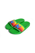 Classic MEMBER EXCLUSIVE LOGO RAINBOW 4 STRIPE SLIDES - KELLY GREEN