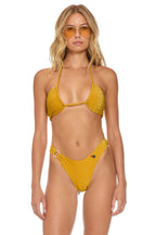 Classic SPARKLE GYPSY RING HI-CUT FULL COVERAGE BIKINI BOTTOMS - GOLD