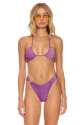Classic SPARKLE GYPSY RING HI-CUT FULL COVERAGE BIKINI BOTTOMS - GRAPE