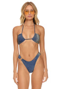 Classic SPARKLE GYPSY RING HI-CUT FULL COVERAGE BIKINI BOTTOMS - NAVY