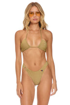 Classic SPARKLE GYPSY RING HI-CUT FULL COVERAGE BIKINI BOTTOMS - SAND