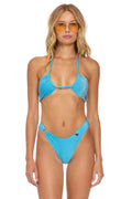 Classic SPARKLE GYPSY RING HI-CUT FULL COVERAGE BIKINI BOTTOMS - SKY