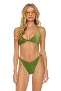 Classic SPARKLE RIVIERA KNOT FRONT TOP BIKINI TOP - ARMY