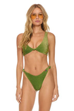 Classic SPARKLE RIVIERA KNOT FRONT TOP BIKINI TOP - ARMY