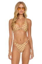 Classic SPARKLE RIVIERA KNOT FRONT TOP BIKINI TOP - BLACK BOLT REPEAT