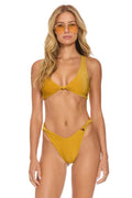 Classic SPARKLE RIVIERA KNOT FRONT TOP BIKINI TOP - GOLD