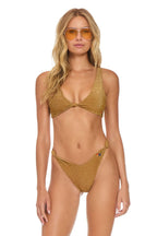 Classic SPARKLE RIVIERA KNOT FRONT TOP BIKINI TOP - MOCHA
