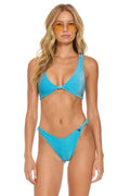 Classic SPARKLE RIVIERA KNOT FRONT TOP BIKINI TOP - SKY