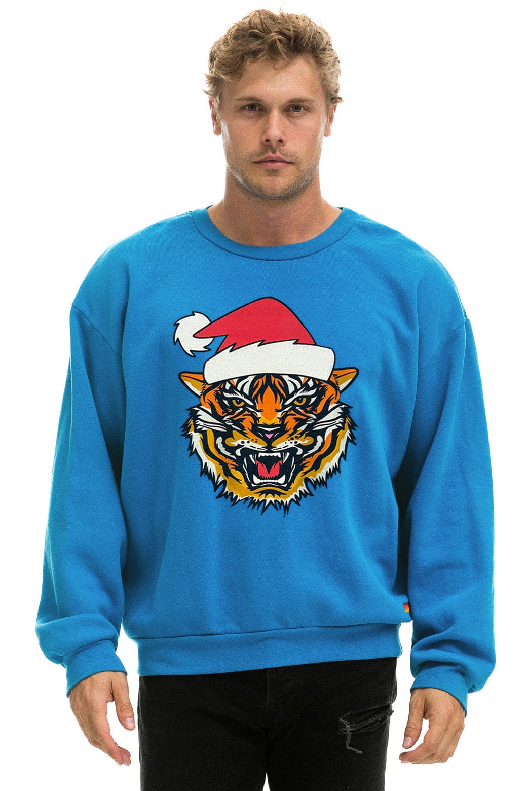 Classic RELAXED SANTA TIGER SWEATSHIRT - COBALT