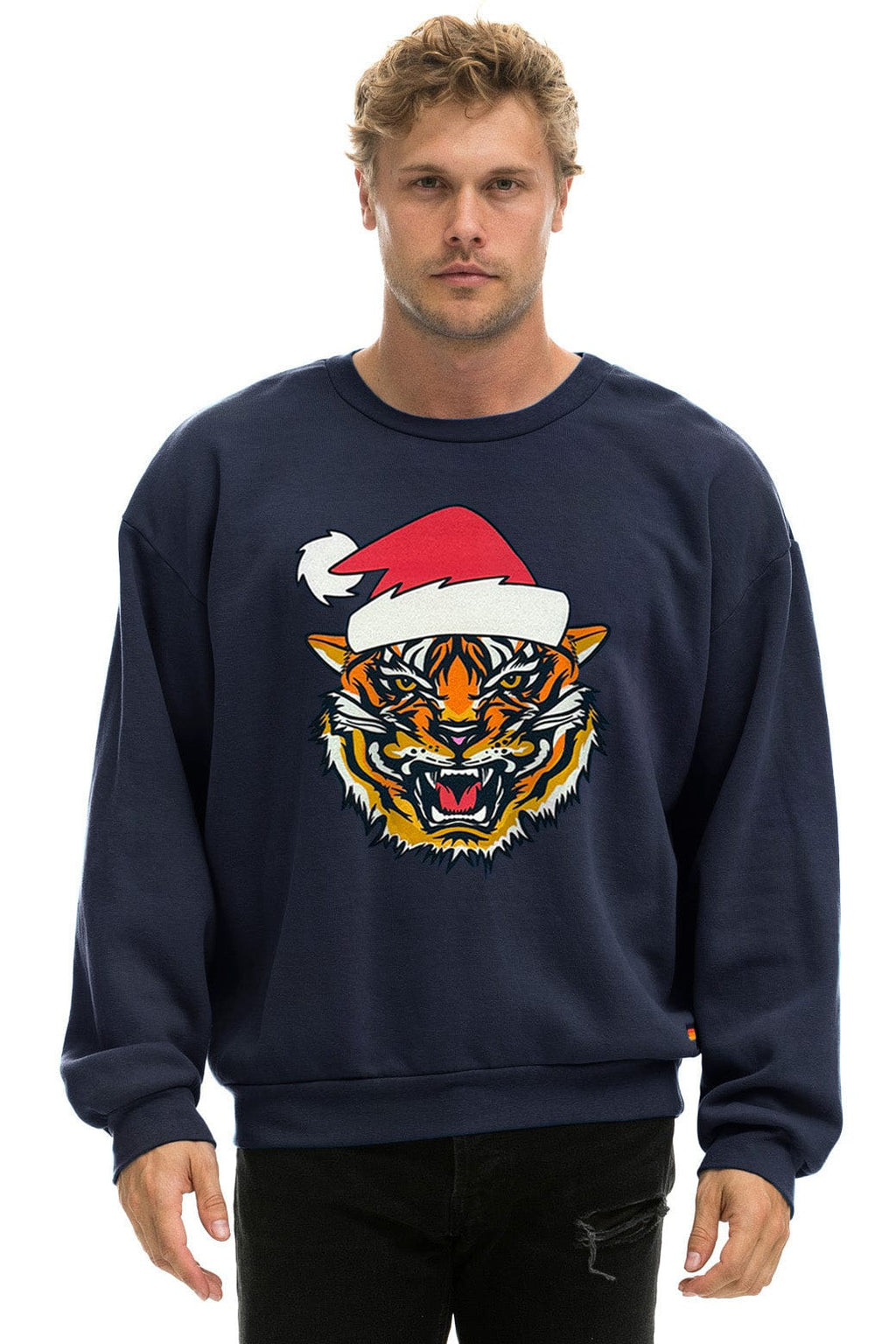 Classic RELAXED SANTA TIGER SWEATSHIRT - NAVY