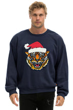 Classic RELAXED SANTA TIGER SWEATSHIRT - NAVY