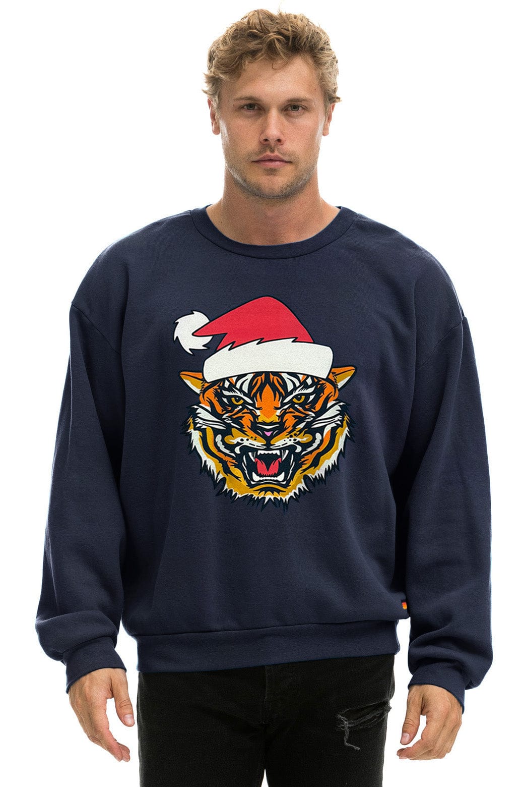 Classic RELAXED SANTA TIGER SWEATSHIRT - NAVY