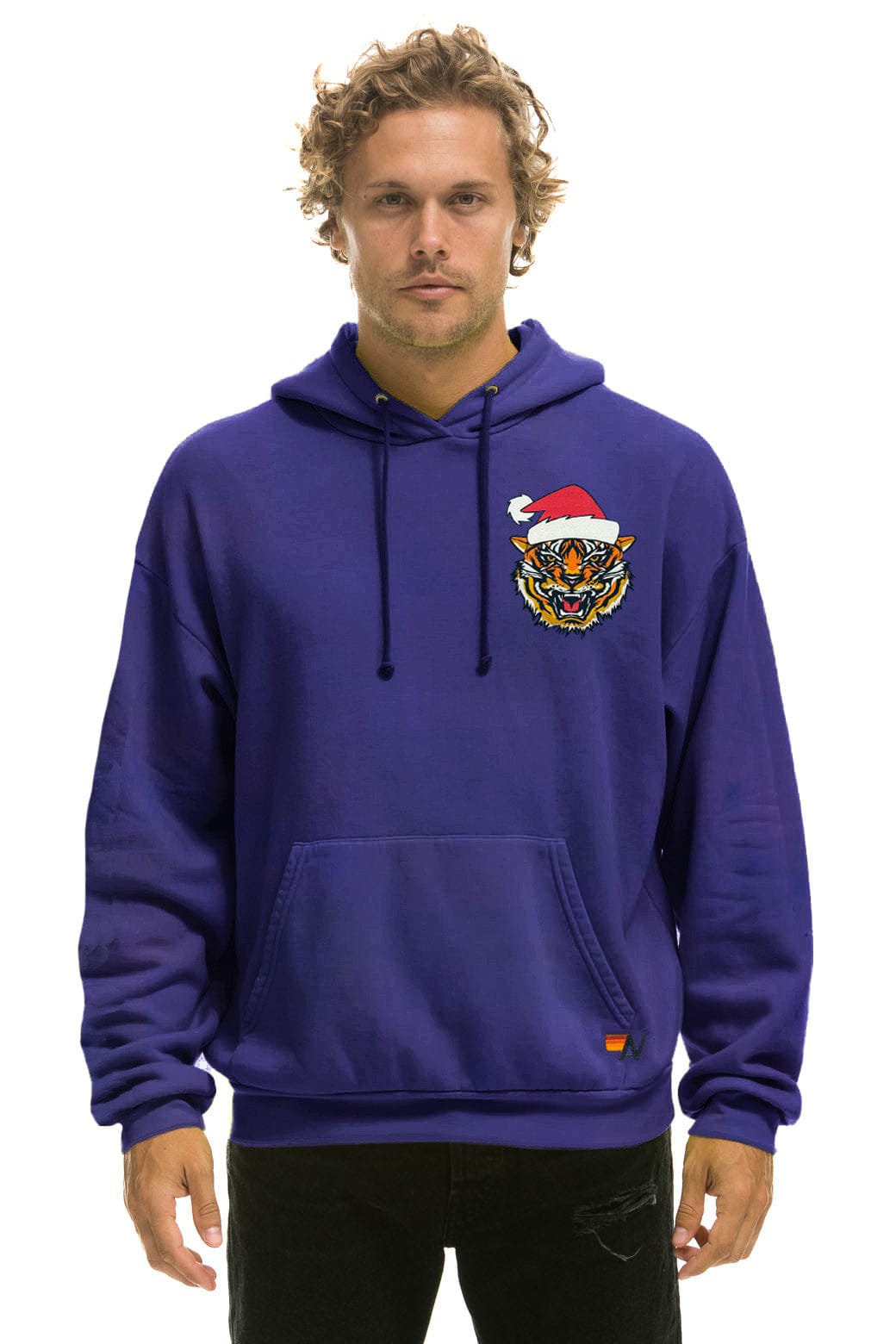 Classic SANTA TIGER RELAXED PULLOVER HOODIE - PURPLE