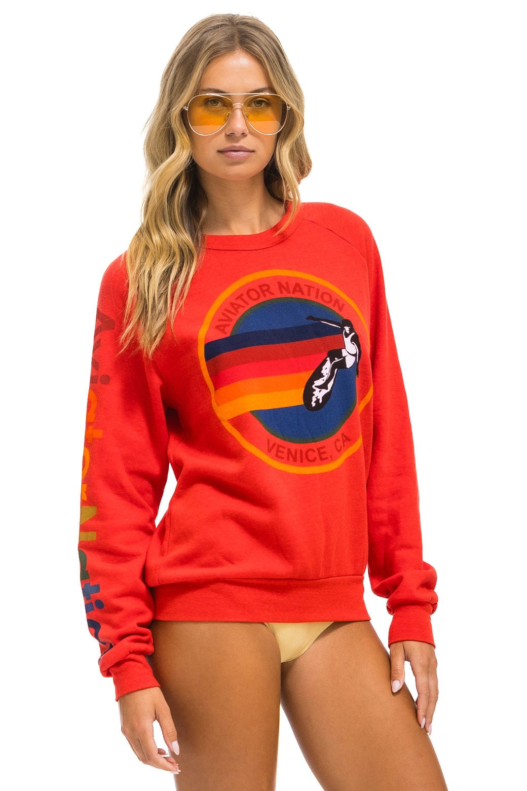 Classic AVIATOR NATION VENICE SWEATSHIRT - RED