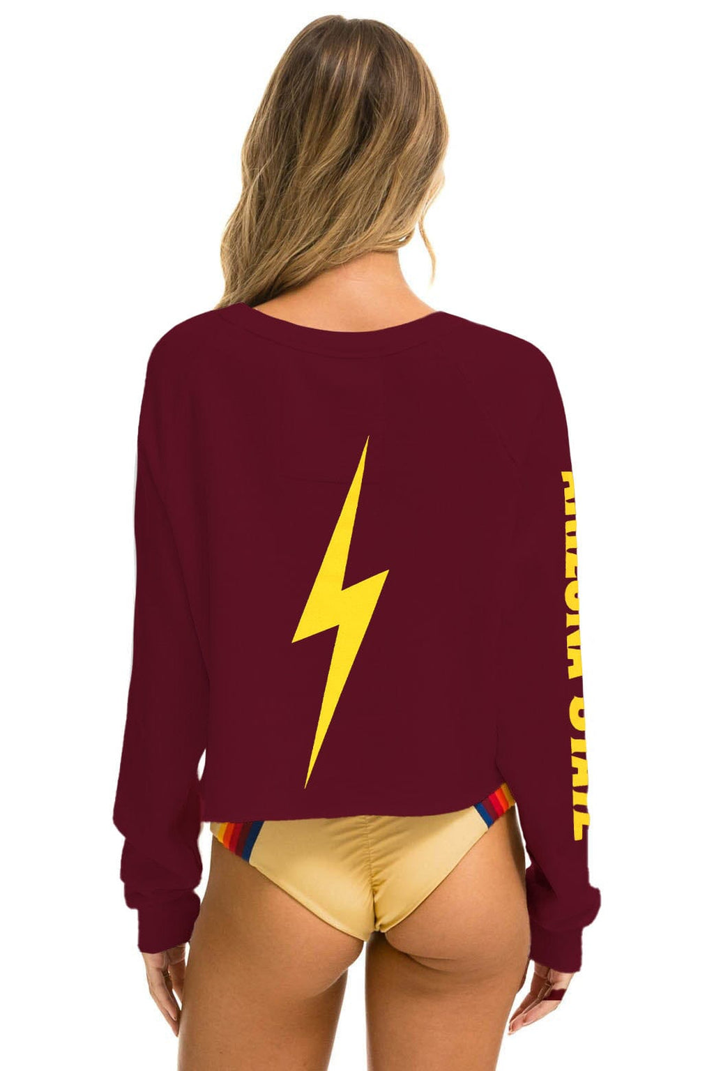 Classic ASU BOLT CROPPED CREW SWEATSHIRT - MAROON