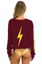 Classic ASU BOLT CROPPED CREW SWEATSHIRT - MAROON