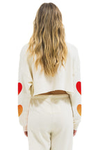 Classic LOVER HEART FADE CROPPED CREW SWEATSHIRT - VINTAGE WHITE