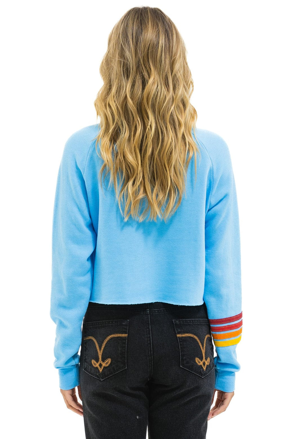 Classic PHILLIES RUGBY STITCH CROPPED CREW SWEATSHIRT - SKY