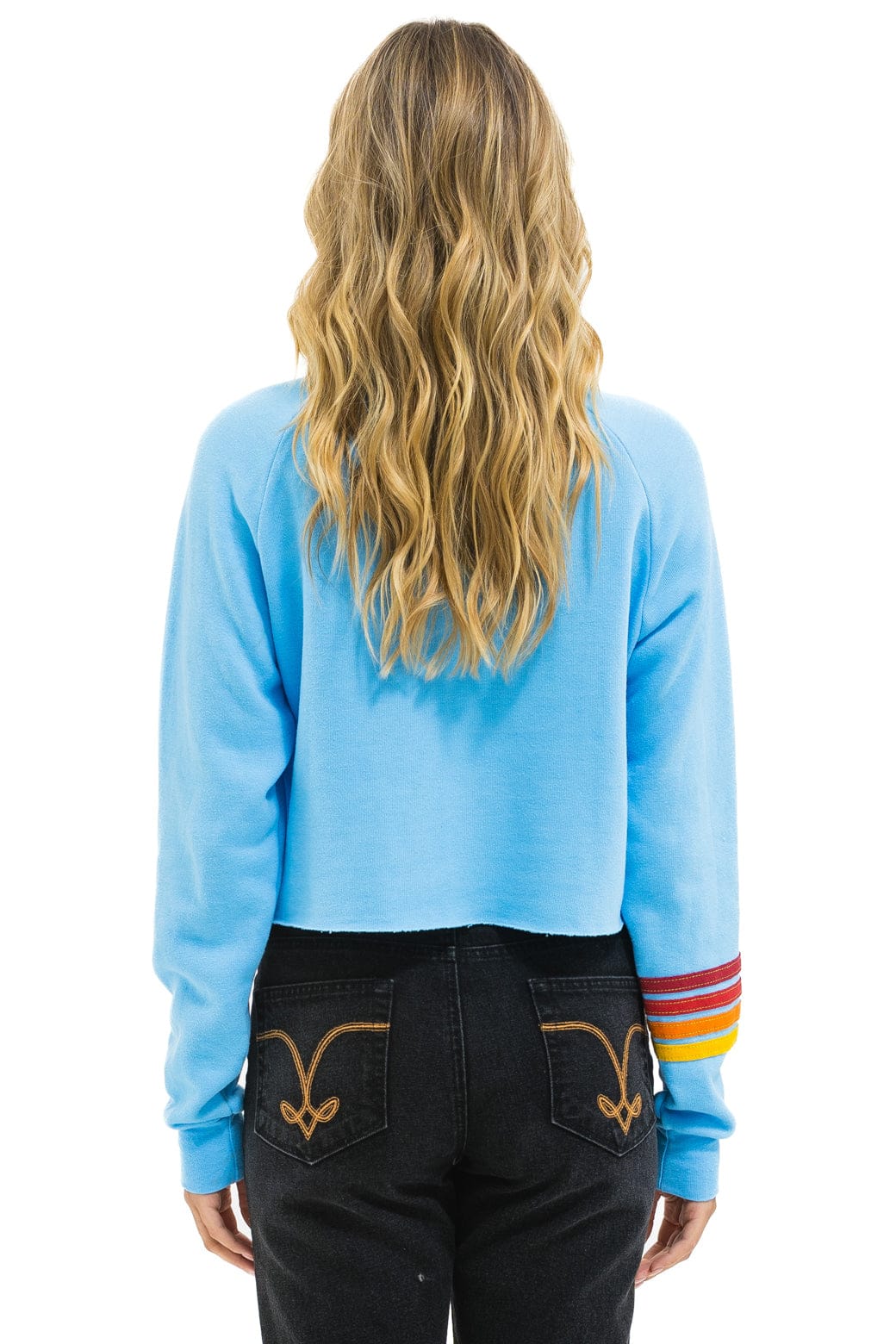 Classic PHILLIES RUGBY STITCH CROPPED CREW SWEATSHIRT - SKY