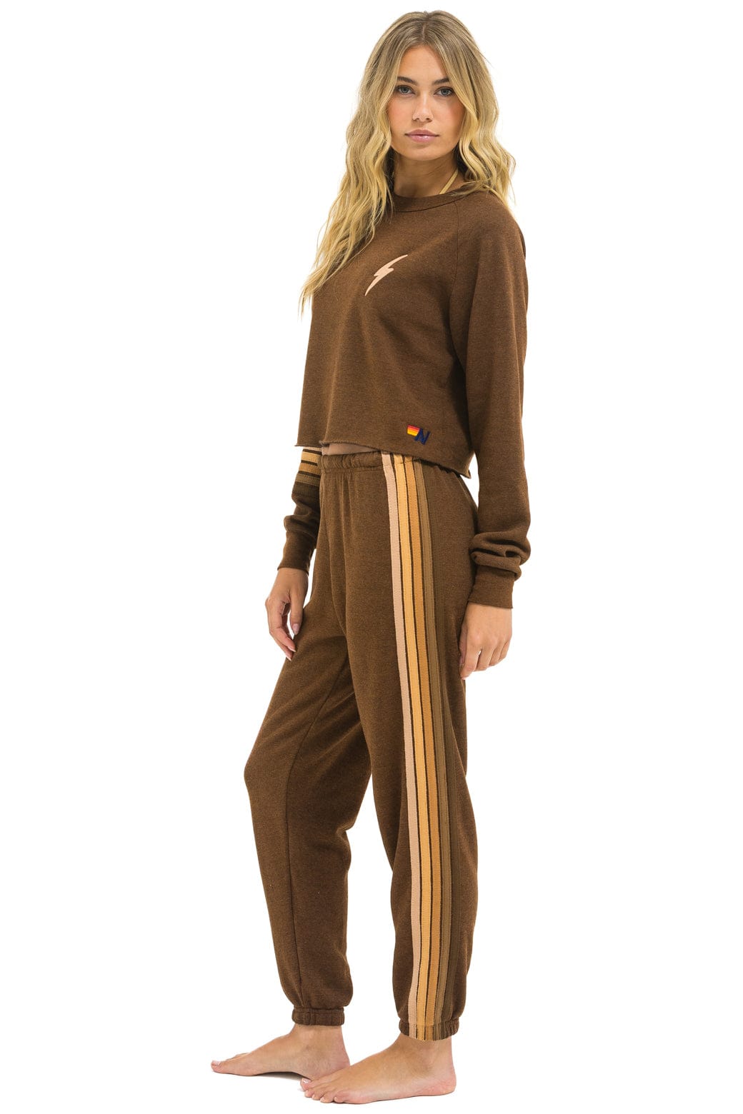Classic 5 STRIPE SWEATPANTS - CHOCOLATE ESPRESSO