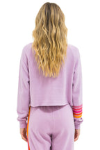 Classic BOLT RUGBY STITCH CROPPED CREW SWEATSHIRT - MAUVE MAGENTA ORANGE