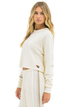 Classic BOLT RUGBY STITCH CROPPED CREW SWEATSHIRT - VINTAGE WHITE WHITE GREY