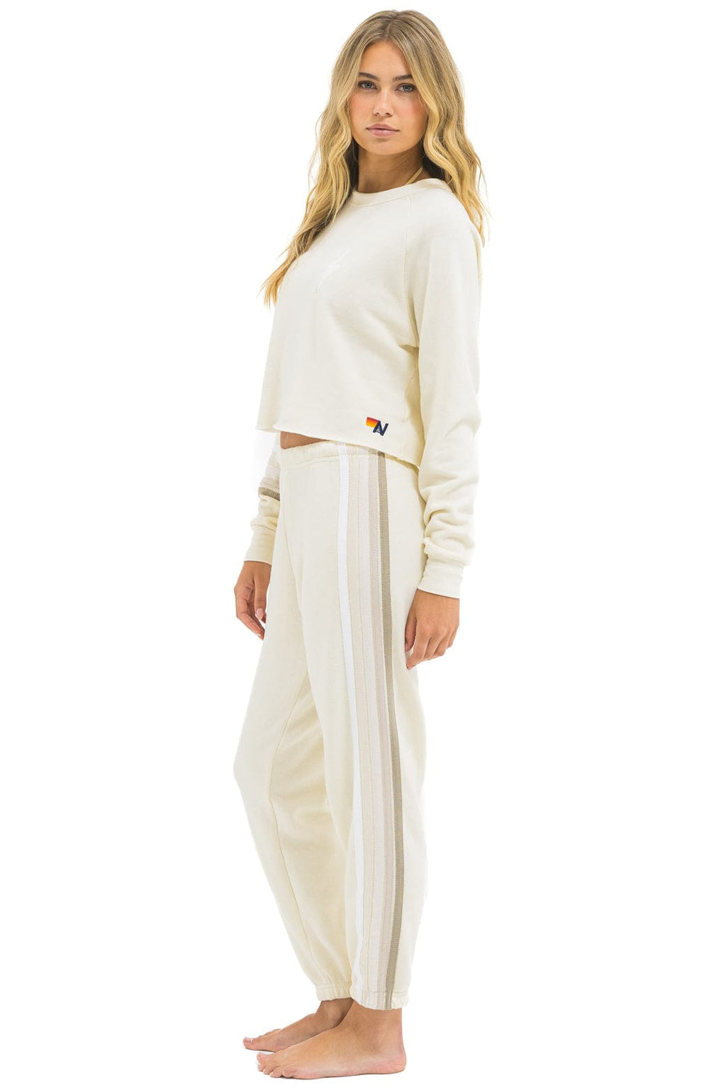 Classic BOLT RUGBY STITCH CROPPED CREW SWEATSHIRT - VINTAGE WHITE WHITE GREY