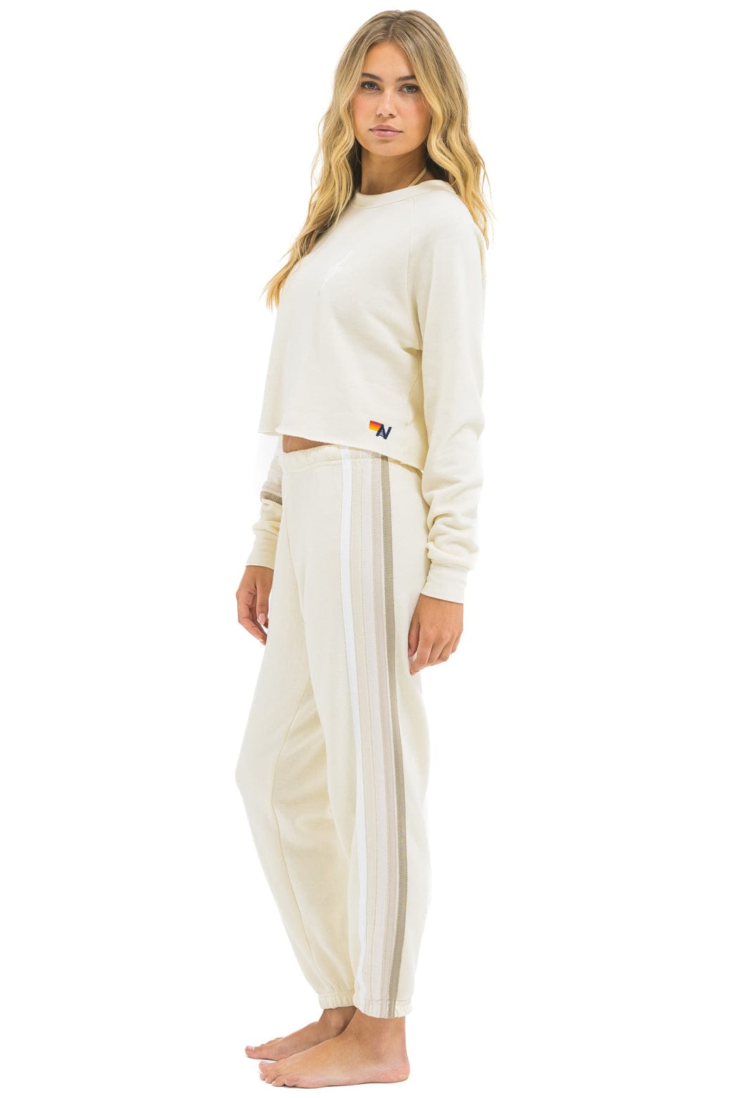 Classic BOLT RUGBY STITCH CROPPED CREW SWEATSHIRT - VINTAGE WHITE WHITE GREY