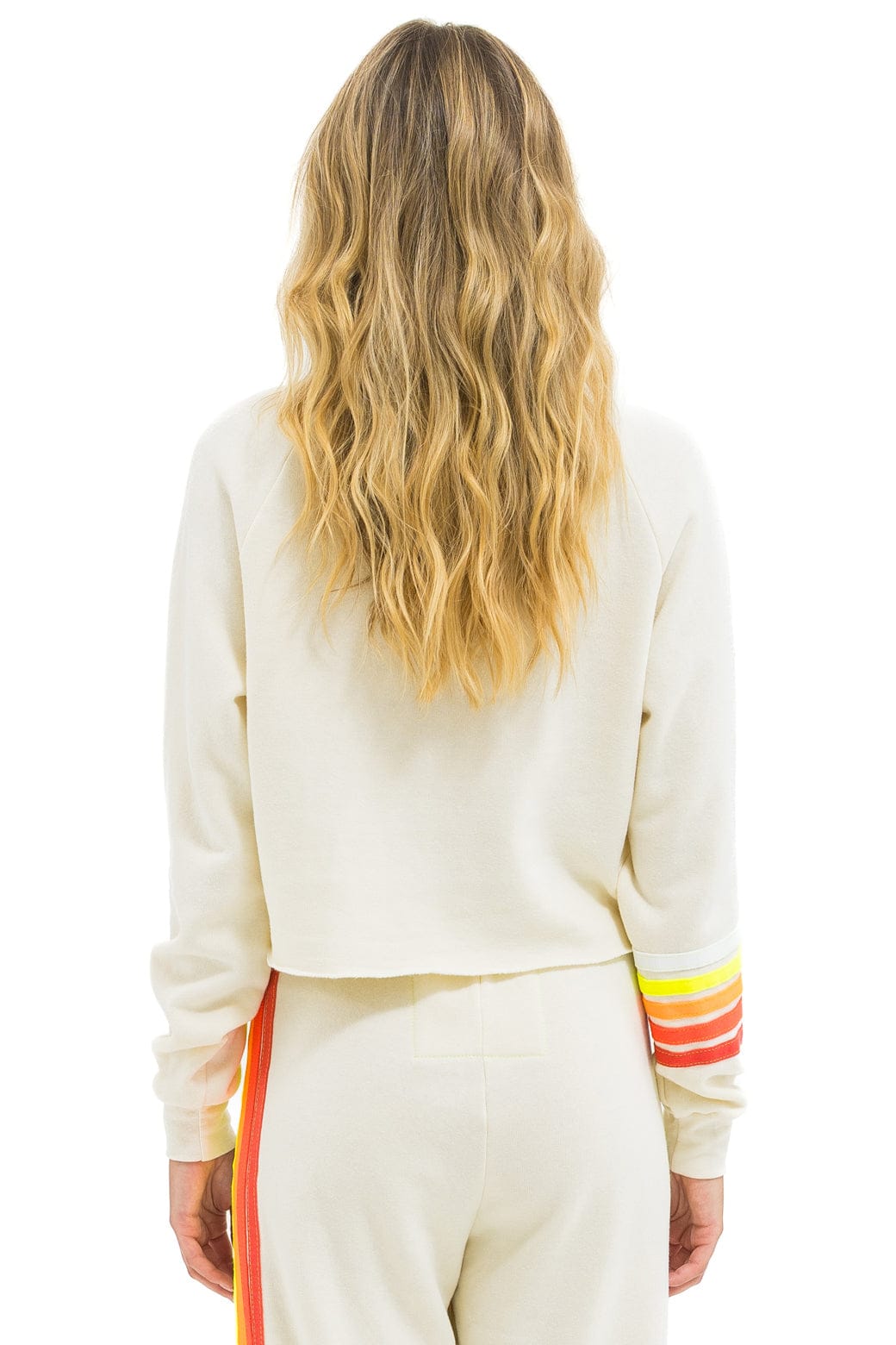 Classic BOLT RUGBY STITCH CROPPED CREW SWEATSHIRT - VINTAGE WHITE WHITE NEON