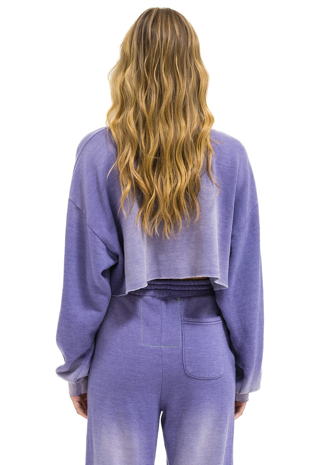 Classic AN 3D CROPPED CREW SWEATSHIRT RELAXED - FADED GRAPE