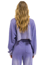 Classic AN 3D CROPPED CREW SWEATSHIRT RELAXED - FADED GRAPE