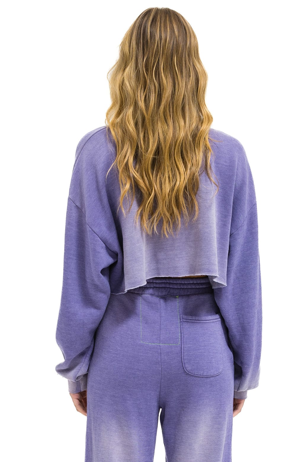 Classic AN 3D CROPPED CREW SWEATSHIRT RELAXED - FADED GRAPE