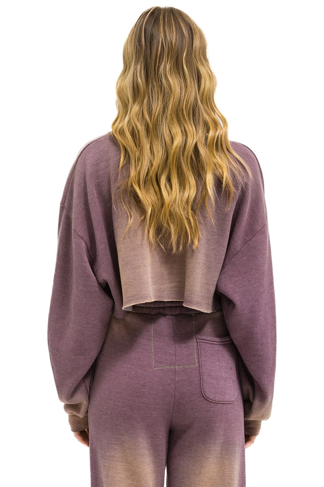 Classic AN 3D CROPPED CREW SWEATSHIRT RELAXED - FADED MOCHA