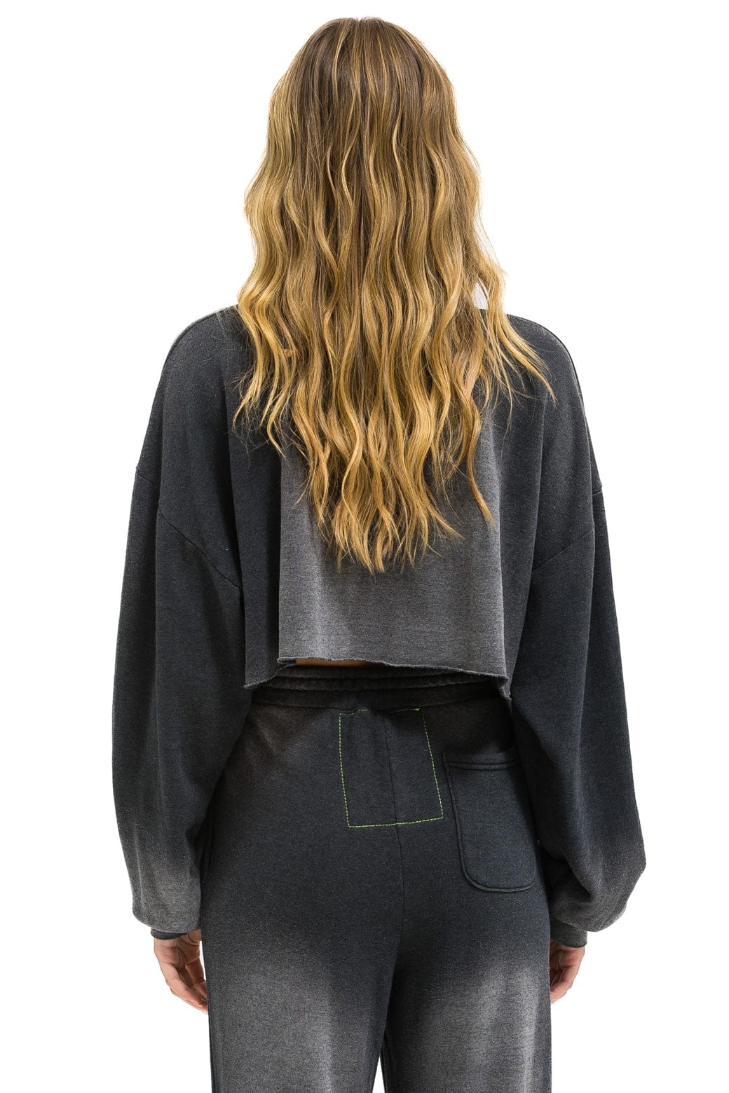Classic AN 3D CROPPED CREW SWEATSHIRT RELAXED - FADED SMOKE