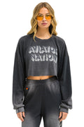 Classic AN 3D CROPPED CREW SWEATSHIRT RELAXED - FADED SMOKE