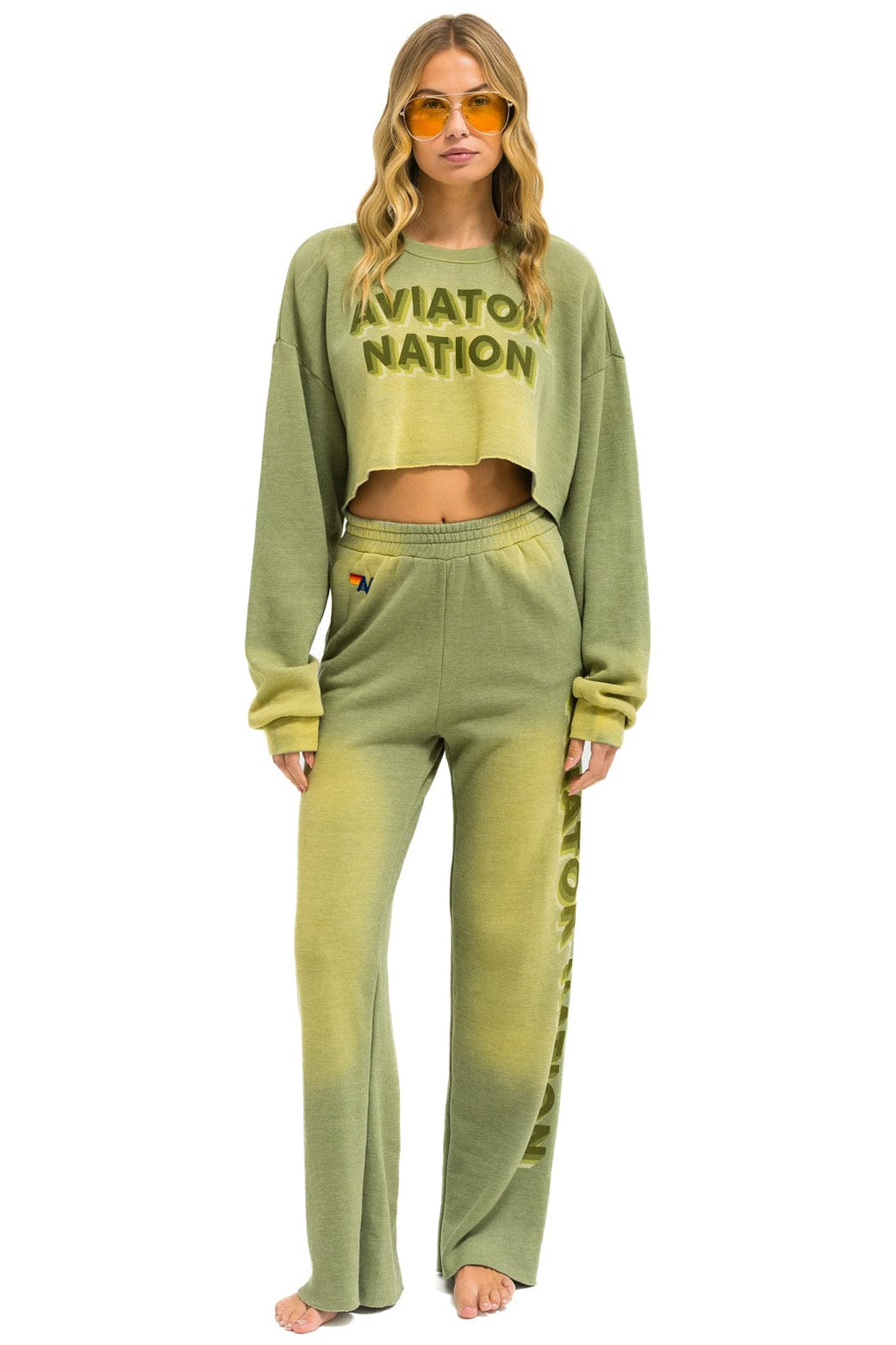 Classic AN 3D WIDE LEG POCKET SWEATPANTS - FADED ARMY