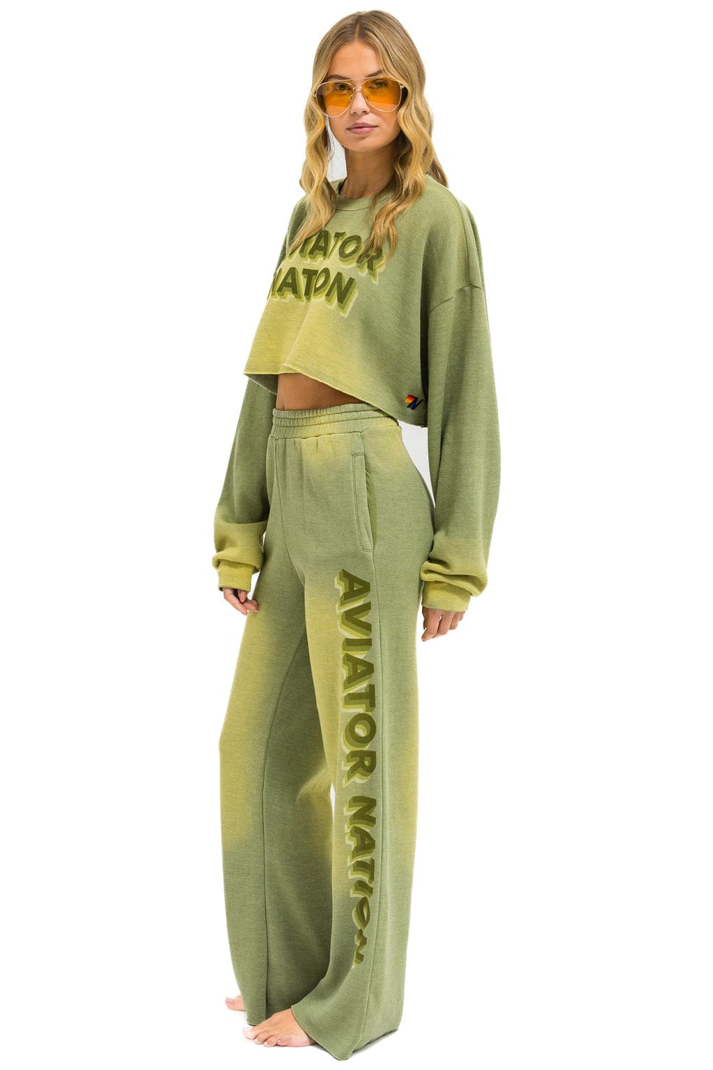 Classic AN 3D WIDE LEG POCKET SWEATPANTS - FADED ARMY