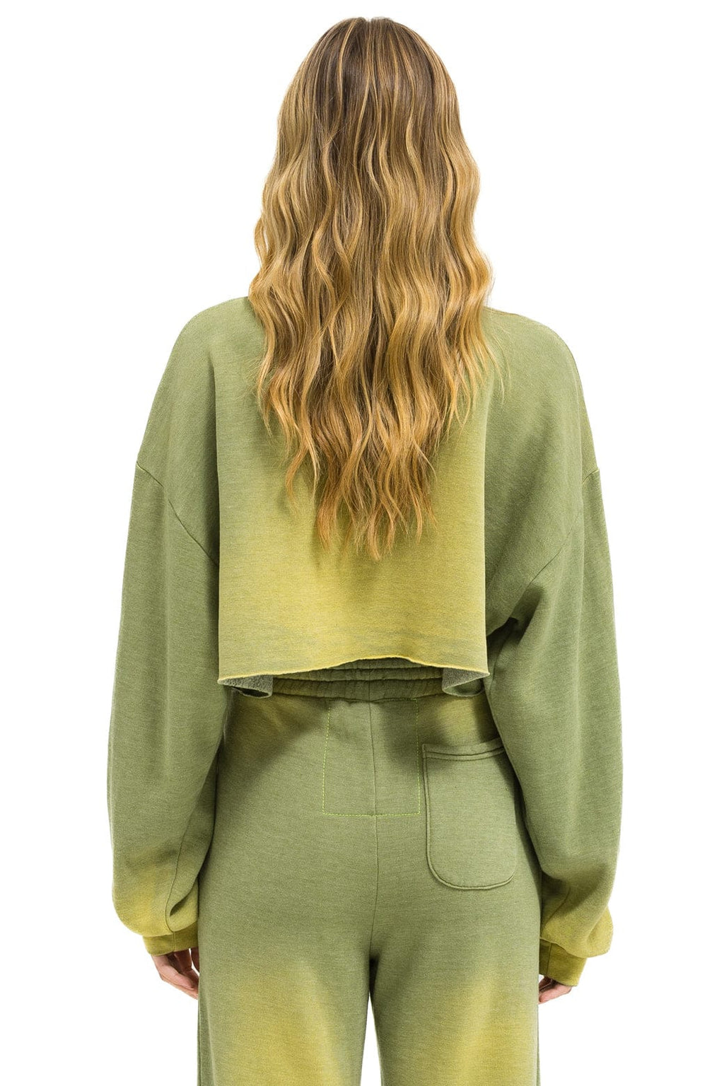 Classic AN 3D CROPPED CREW SWEATSHIRT RELAXED - FADED ARMY