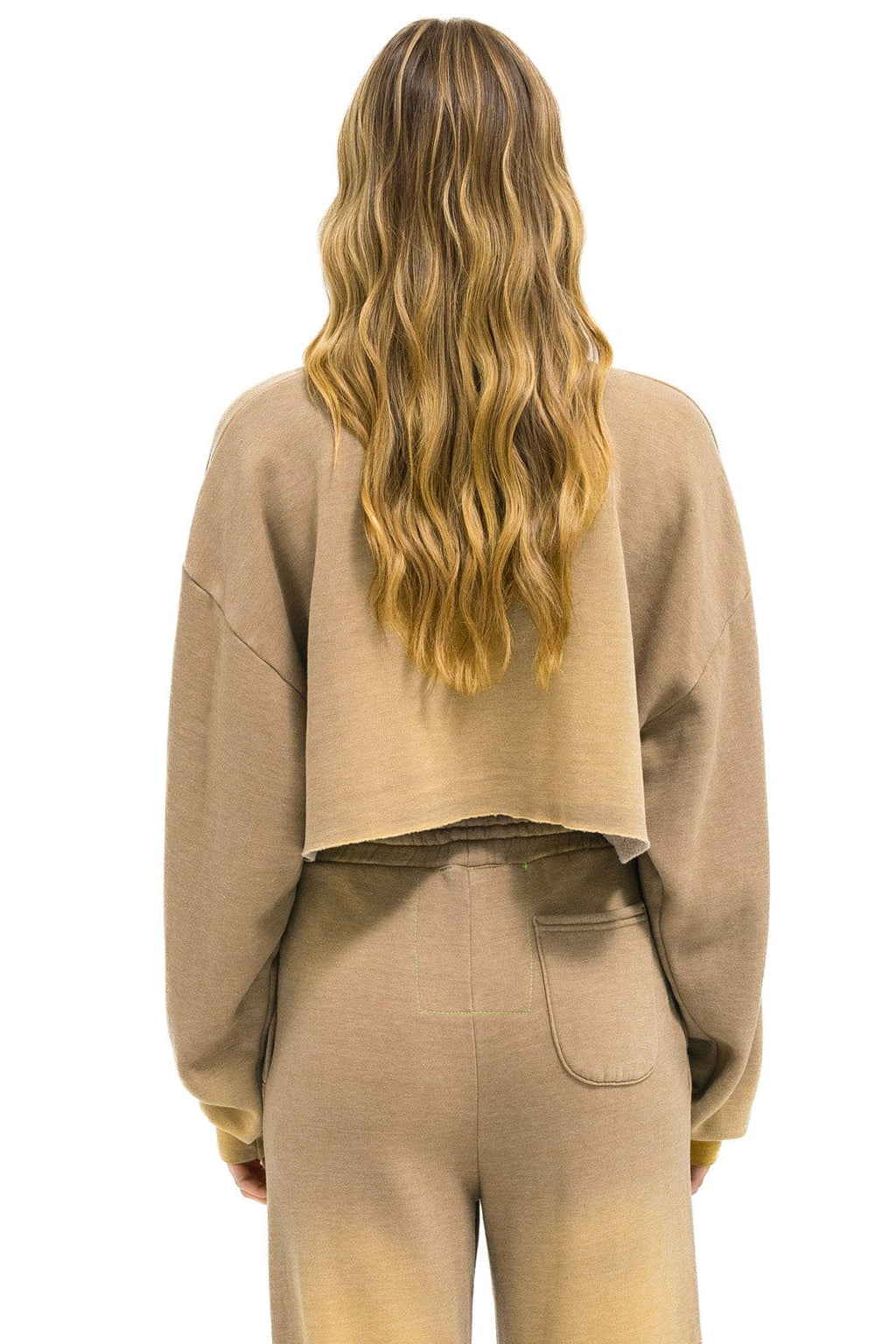 Classic AN 3D CROPPED CREW SWEATSHIRT RELAXED - FADED TAN