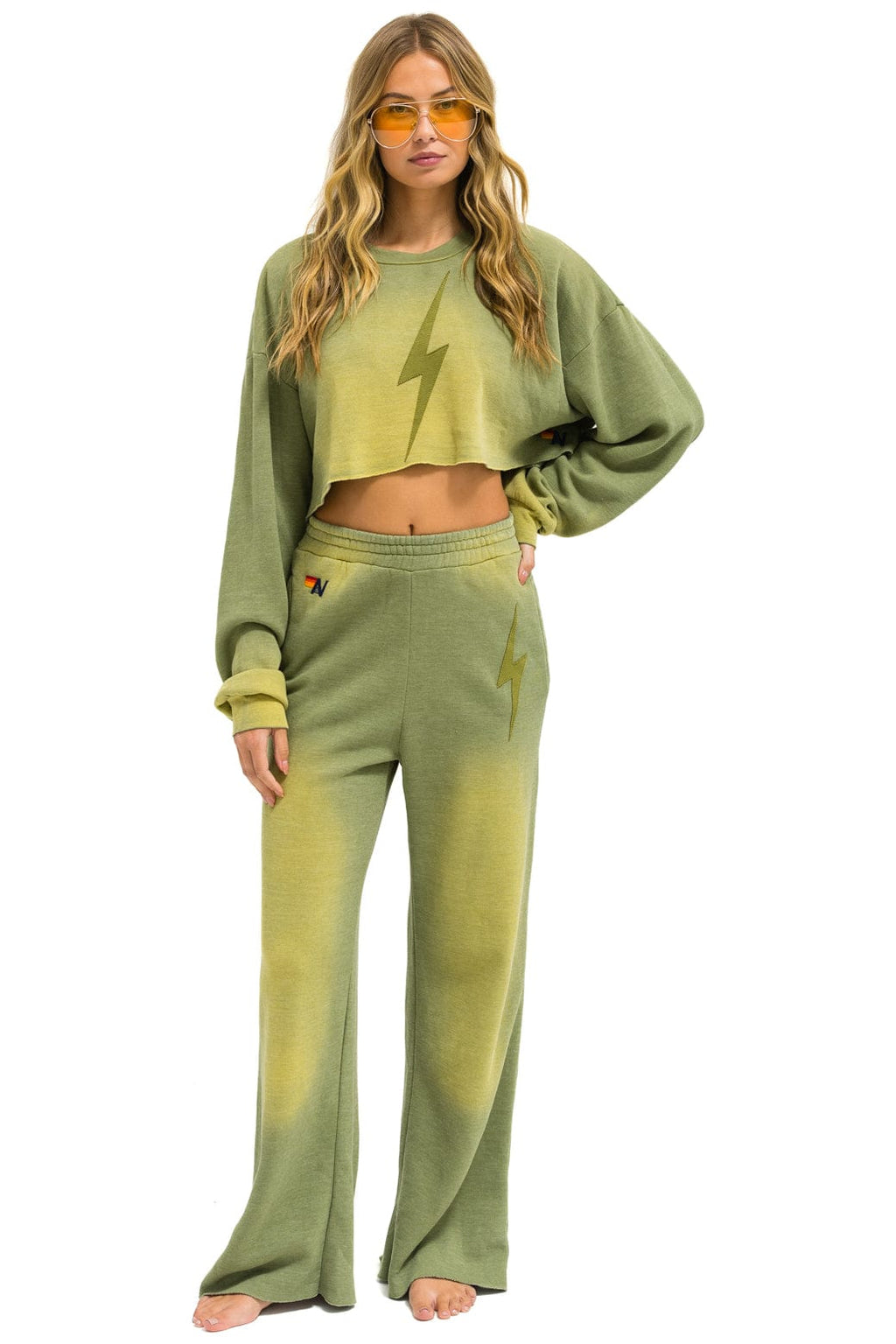 Classic BOLT STITCH WIDE LEG POCKET SWEATPANTS - FADED ARMY