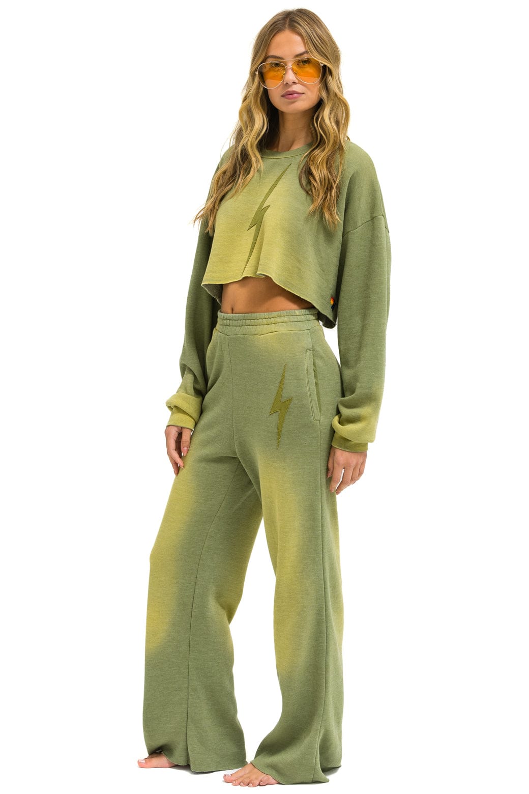 Classic BOLT STITCH WIDE LEG POCKET SWEATPANTS - FADED ARMY