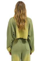 Classic BOLT STITCH CROPPED CREW SWEATSHIRT RELAXED - FADED ARMY