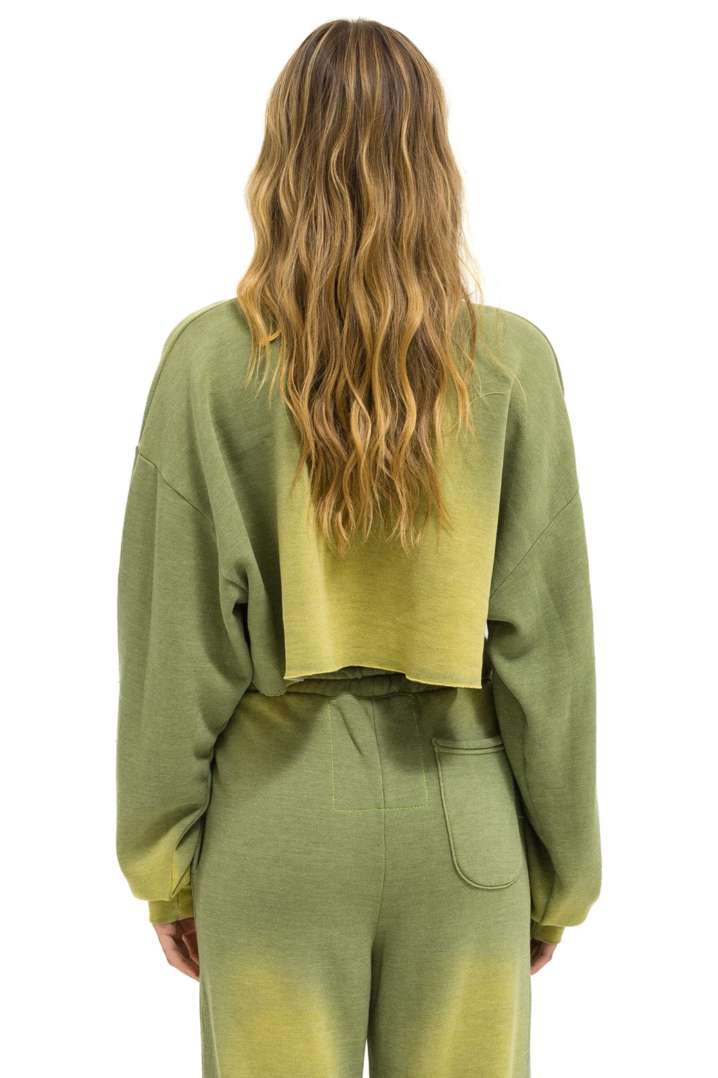 Classic BOLT STITCH CROPPED CREW SWEATSHIRT RELAXED - FADED ARMY