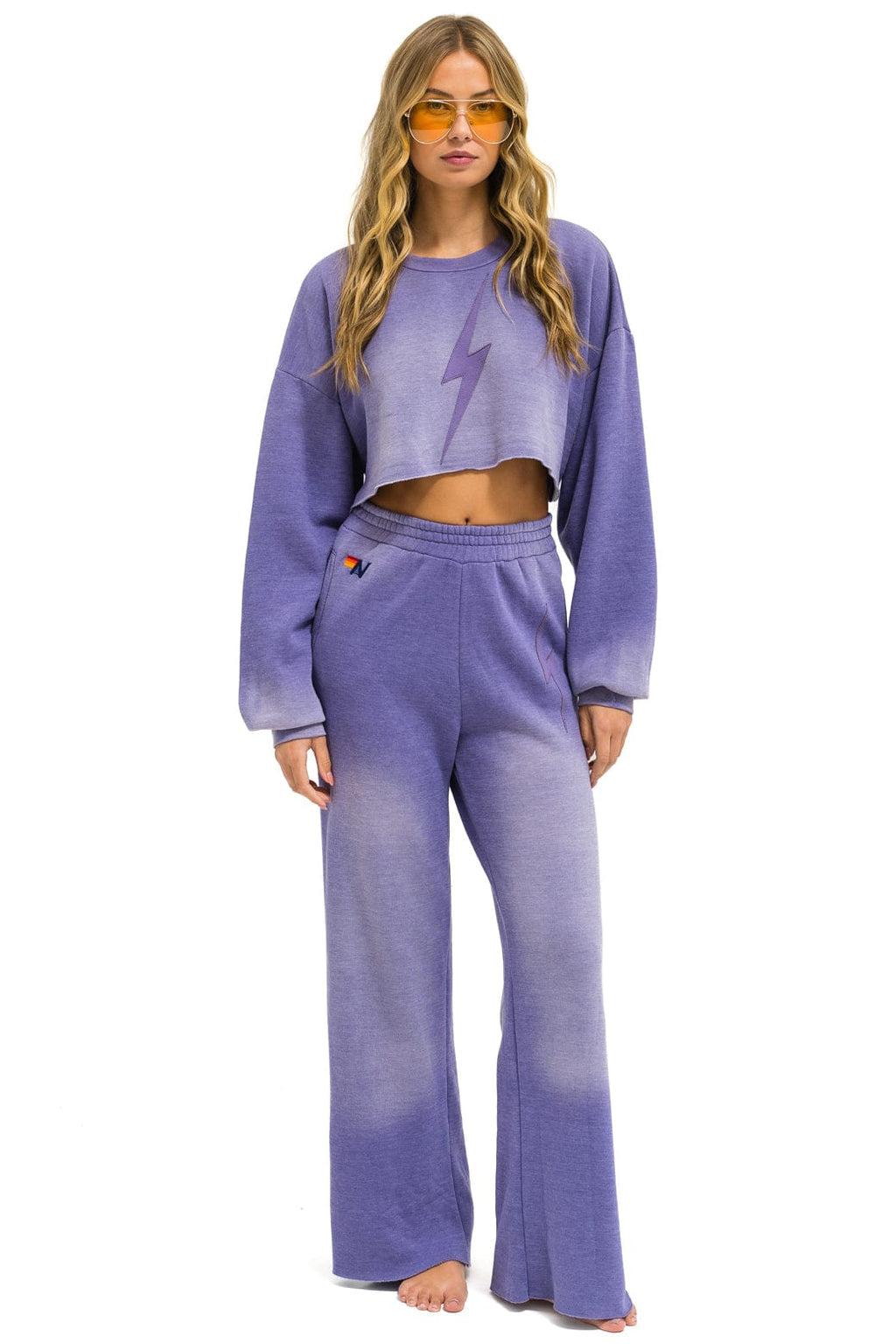 Classic BOLT STITCH WIDE LEG POCKET SWEATPANTS - FADED GRAPE
