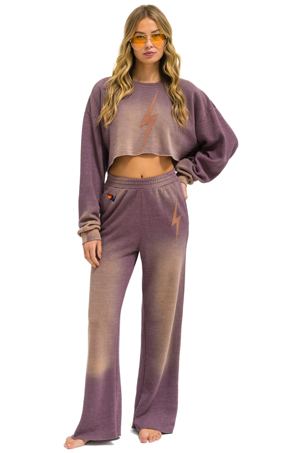 Classic BOLT STITCH CROPPED CREW SWEATSHIRT RELAXED - FADED MOCHA