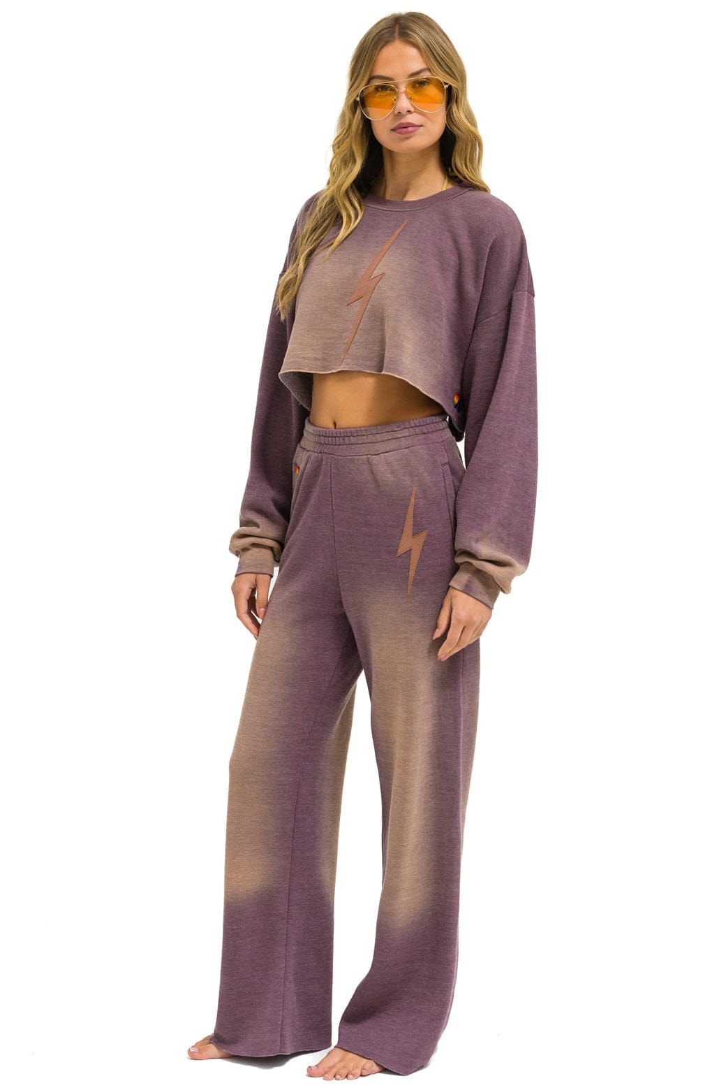 Classic BOLT STITCH CROPPED CREW SWEATSHIRT RELAXED - FADED MOCHA