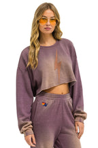 Classic BOLT STITCH CROPPED CREW SWEATSHIRT RELAXED - FADED MOCHA